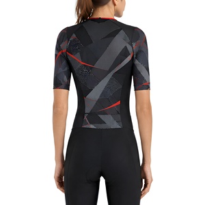 Women Short Sleeve <b>Compression</b> Lightweight 4-Way Stretch Triathlon Suit Front Zip Moisture Wicking Cycling Running Swimming Tri - Product Image 5
