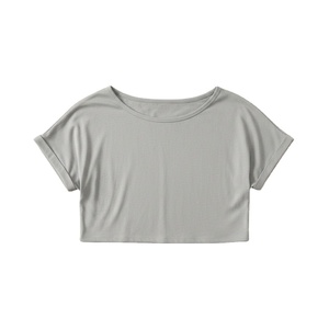 Camiseta Corta Holgada para Mujer, de Manga Corta, Transpirable, Ligera, Informal, para Uso Diario de Verano, Venta al por Mayor, HECHA POR HS 2027 - Product Image 3