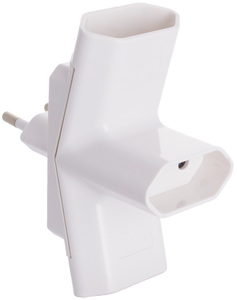 Adattatore tripolare bipolare senza TTL, bianco, 2300W, 250V, 10A (Solera 15098) (Confezionato termoretraibile) - Product Image 1