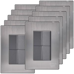 Interruttori Estetici di Qualità Superiore, MXIXM-006, 10 Pezzi, Interruttore x2, 125-250VAC, 10A, 50/60Hz, Argento/Oxford, Acciaio Inossidabile/PC. - Product Image 1