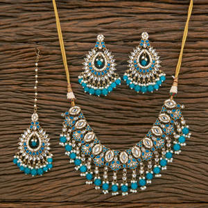 คุณภาพส่งออกที่ทําด้วยมือล่าสุดของชุดสร้อยคอลูกปัดอินโดเวสเทิร์นพร้อมการชุบเมฮันดีสําหรับงานแต่งงาน - Product Image 3