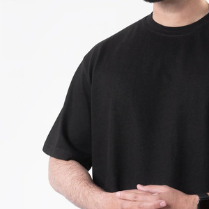 T-shirt oversize 100% coton à épaules tombantes de haute qualité, poids lourd Boxy court formel style hip hop, tissu tricoté personnalisé - Product Image 5