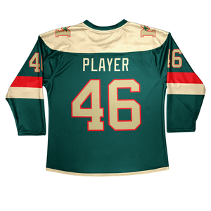 Maillots de hockey sur glace sublimés à col en V avec nom et numéro en sergé personnalisés à bas prix uniformes de hockey sur glace personnalisés - Product Image 6