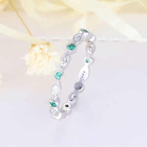 Bagues en or blanc 14 ct avec diamant Emerald Luxury New Design Solid Gold Fine Jewelry Rings with Real Diamonds Ring - Product Image 3