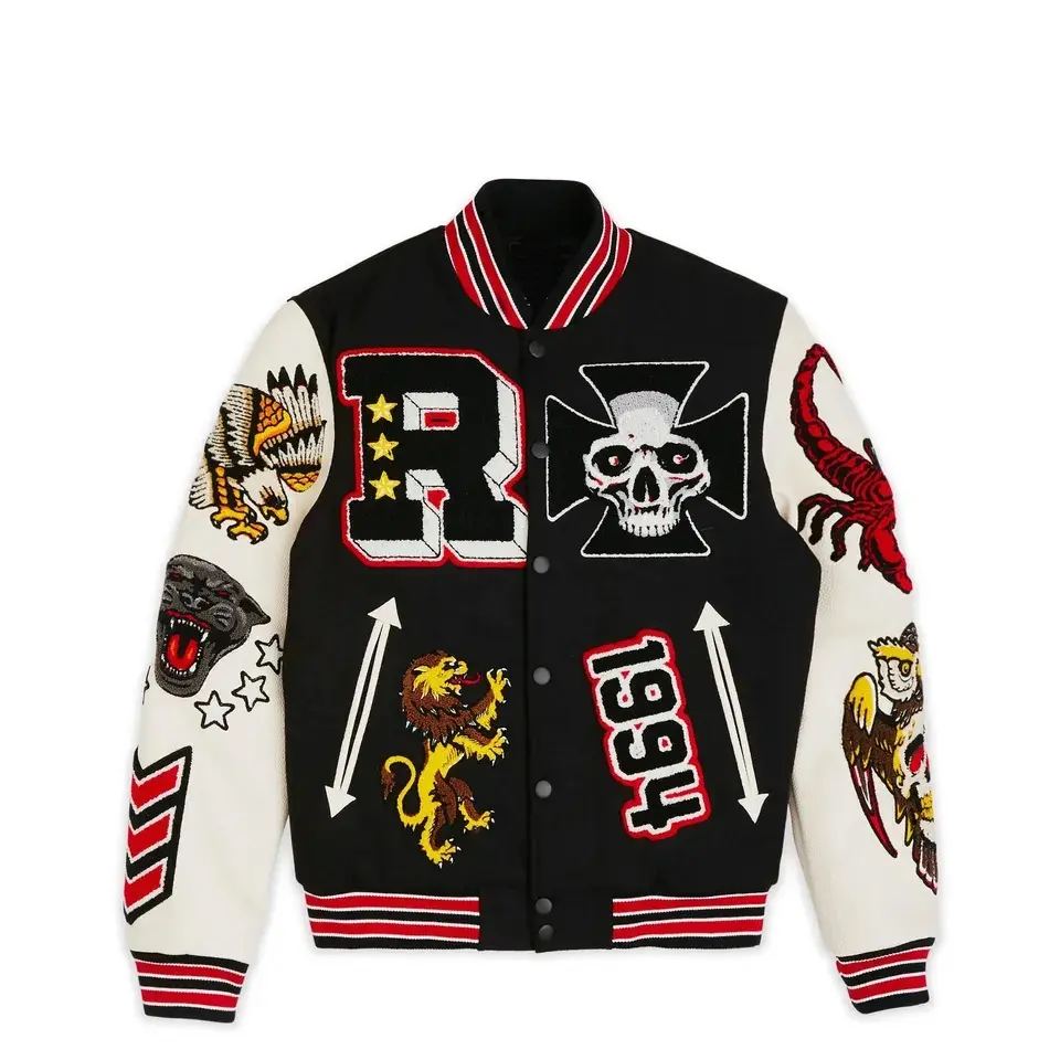 Bán Buôn Tùy Chỉnh Vá Người Đàn Ông Của Áo Khoác Da Tay Áo Máy Bay Ném Bom Bóng Chày Letterman Varsity Áo Khoác Mùa Đông Giản Dị Áo Khoác