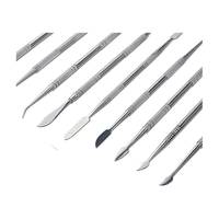 Vente en gros de spatules en céramique pour outils de sculpture sur cire Instruments de laboratoire dentaire Ciment Plâtre Mélange d'acier inoxydable Standard à double extrémité