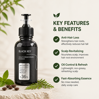 Serum Perawatan Rambut Label Kustom OEM Peptida Kafein Daun Arborvitae Penguat Kulit Kepala Anti Rontok Esens MSDS IFRA Grosir