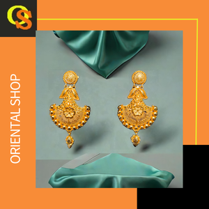 ชุดต่างหูสำหรับผู้หญิงชุดต่างหูชุบทอง22CT ดีไซน์แบบดั้งเดิม - Product Image 2