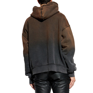 Sweat à capuche surdimensionné zippé en éponge française en détresse de haute qualité Style délavé au soleil pour l'hiver - Product Image 3