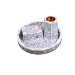 New Arrival Mother of Pearl Inlay <b>Incense</b> Buner With Tray Eid Mubarak <b>Incense</b> <b>Holder</b> Mother of Pearl <b>Incense</b> Burner Mubkhar - Product Image 3