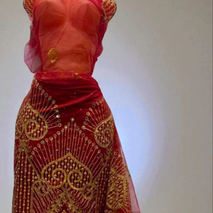 Tissu en dentelle jacquard nigérian en polyester, brocart africain en organza, tulle français, Kanga, vêtements légers, broderie écologique - Product Image 1