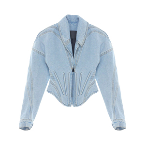 Nueva moda para mujer, ropa para exteriores, abrigo vaquero lateral, chaqueta vaquera única de manga larga para mujer, alta calidad - Product Image 1