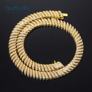 Haute qualité 925 argent Sterling 10mm Micro pavé croix lien chaîne Micro pavé hommes Moissanite collier - Product Image 2