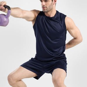 Débardeur de gym sans manches extensible pour hommes Vente en gros Chemise de gym tricotée en coton spandex respirant pour hommes - Product Image 1
