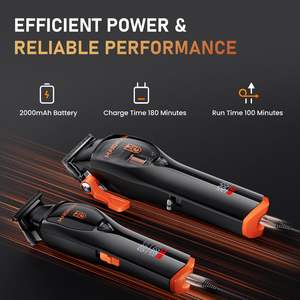 Ensemble de tondeuses à cheveux électriques sans fil professionnelles pour hommes, avec étui de voyage, batterie de qualité supérieure, cadeaux - Product Image 4
