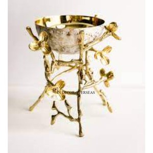 Soporte chapado en oro de alta calidad de Metal resistente con diseño de hojas de Gingko para suministro de quemador de incienso Bakhoor recubierto de polvo de Color negro - Product Image 6