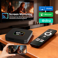 2026 OM MAX 5G Smart TV Box Android TV Box Media Player Amlogic S905L2 Quad Core WiFi 5G BT Remote Control OEM ODM Pabrik Murah