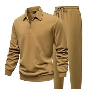 Survêtements quart zip pour hommes survêtement 2 pièces décontracté athlétique jogging ensemble à capuche - Product Image 1