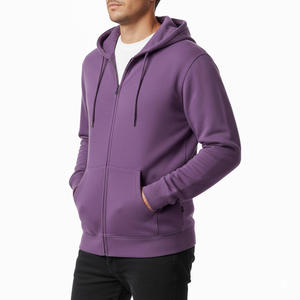 Sweat à capuche zippé vierge pour hommes Sweat à capuche zippé uni en coton polaire Sweat-shirt à capuche zippé avec impression de logo personnalisé Veste de sport décontractée - Product Image 6