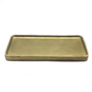 Plateau de service en aluminium rectangle au design moderne, plateau de table fait à la main pour nourriture, vaisselle de bar grise - Product Image 6