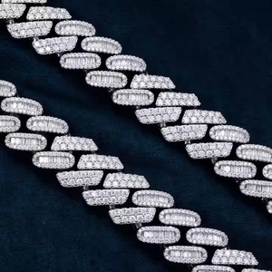 <b>Top</b> Selling Women's Iced Cuban Link <b>Chain</b> High Demand Gold Jewelry Diamond Stone Available Different Sizes Lengths Direct India - Product Image 2