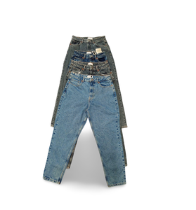 Pantalones vaqueros planos ajustados de cintura media para mujer, ecológicos, antiarrugas, transpirables, informales, lavados de alta calidad - Product Image 2