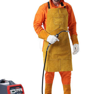 Tabliers de soudure résistants à logo personnalisé, faible MOQ, bretelles réglables, en cuir personnalisé, poches avant, vêtements de travail pour la protection - Product Image 4