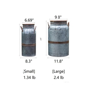 Maceta decorativa de forma redonda galvanizada de Metal duradero con acabado esmaltado de primera calidad para uso en exteriores - Product Image 1