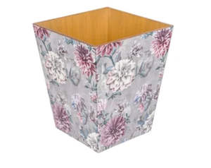 ถังขยะไม้พิมพ์ลาย MDF หรูหราพร้อมโครงสร้างยืนเงามันวาวและเคลือบผิวด้วย - Product Image 1