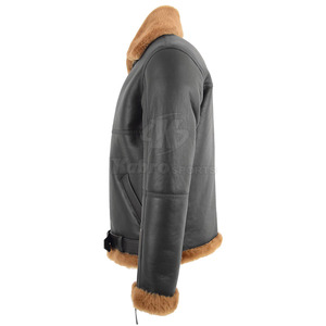 Wholesale Leather <b>Shearling</b> <b>Jackets</b> <b>For</b> <b>Men</b> Casual Style Custom Logo Available - Product Image 4