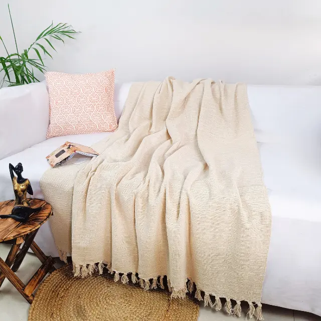El yapımı el boyalı şık renk atmak battaniye lüks ev dekorasyonu güzel çekyat oturma odası yumuşak pamuk atmak battaniye