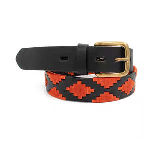 Personalizable ecuestre Equino Polo Cinturón de cuero Hombres Pin Hebilla Grano superior Bordado de cuero Cinturón deportivo Suministros para montar a caballo - Product Image 5