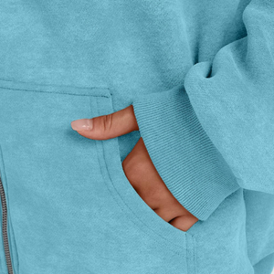 Sweat-shirts à capuche en coton décontractés pour femmes, dernière conception 2026, prix de gros, logo personnalisé imprimé, sweat-shirt à capuche à fermeture éclair pour femmes - Product Image 6