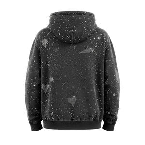 Sudadera con capucha Vintage de algodón 100% lavado con ácido para hombre, ropa de calle de gran tamaño con logotipo frontal, sudadera con hombros caídos con efecto lavado - Product Image 4