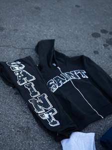 Ensemble de survêtements à capuche zippés en coton épais personnalisé deux pièces pour hommes ensemble de survêtements à capuche et de pantalons de survêtement de haute qualité pour hommes - Product Image 2