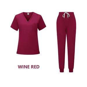 Uniformes naturels Haut et pantalon extensibles à col en V pour femmes Vêtements médicaux pour femmes Uniforme de médecin Esthéticienne - Product Image 6