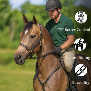 สายจูงม้าหนังแท้สีน้ำตาลสุดหรู สำหรับมืออาชีพ / รับทำโลโก้ / อุปกรณ์ขี่ม้าแบบตะวันตก งานพรีเมียม ปี 2026 - Product Image 3
