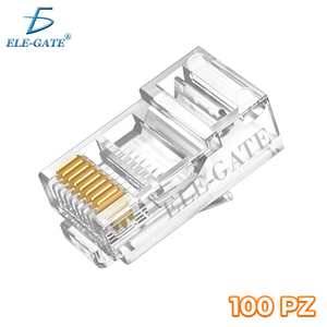 Connettori RJ45 Cat6 Trasparenti Placcati in Oro, Confezione da 100 Pezzi, Tipo RJ11 - Product Image 3