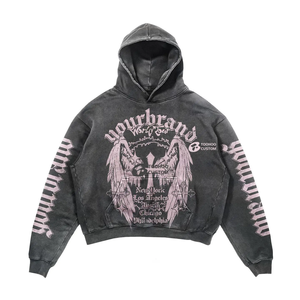 Personnalisé Hommes Vintage Lavage à l'Acide Soleil Délavé pour Bouffée Impression Coton Jogging Survêtements Pantalon Évasé Survêtement Vêtements Hiver - Product Image 4