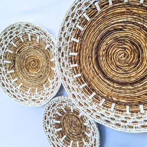 Mantel individual de decoración de pared colgante de algas marinas naturales con macramé blanco decoración de pared redonda decoración del hogar - Product Image 4