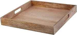 Planche de service carrée en bois faite à la main assiette sans danger pour les gâteaux Desserts apéritifs plateaux décoratifs - Product Image 3