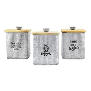 Metal Canister With Wooden Lid Round Shape Handmade Luxury <b>Container</b> Classic Stylish Hot Selling Fancy Metal Canister - Product Image 5