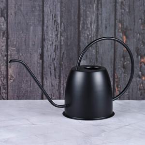 Arrosoir décoratif pour plantes d'intérieur en acier inoxydable blanc, design moderne, fabriqué à la main en Inde, Axiom Home Accents - Product Image 1