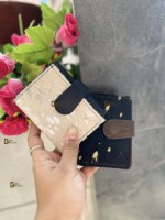 Nouvelle conception élégante, pochette en cuir de vache véritable, multi-usages, style western, petits portefeuilles pour femmes