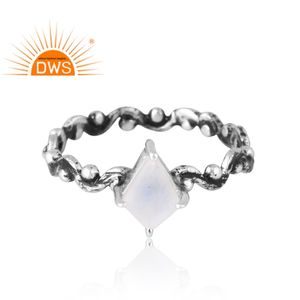 Meilleure vente 925 argent Sterling naturel arc-en-ciel lune pierre gemme bague fabricant de bijoux personnalisés - Product Image 3