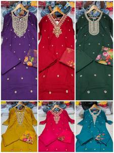 Kurti Moderno de Rayón Viscosa Pesado Estilo Maharashtra con Estampado Digital y Borde Recto para Uso Diario y Fiestas de Oficina - Product Image 6