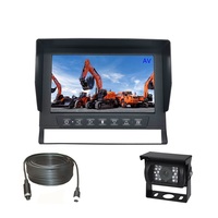 Moniteur AHD 7 pouces avec prise aviation 4 broches | Répartiteur Quad intégré | Étanche IP69K | Système de caméra de recul multi-vues 1080P pour camion