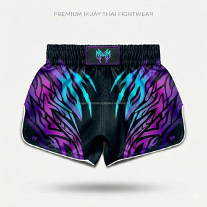 Pantalones Cortos de Muay Thai Personalizados con Logotipo Bordado, Cintura Elástica con Cordón, Pantalones Cortos de Lucha MMA, Venta al Por Mayor, Marca Privada - Product Image 3