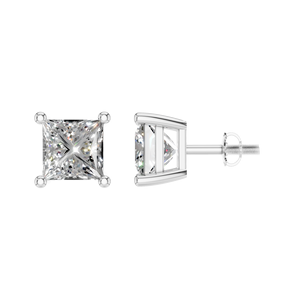 Pendientes de Diamantes de Laboratorio con Corte Princesa de Platino 9502, Estilo Único y Moderno para Mujer, Certificados por IGI, OEM, ODM, Personalizados - Product Image 1