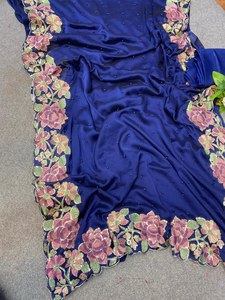 Belle broderie Sari traditionnel lourd Rangoli tissu exclusif dernier Saree à la mode pour les mariages de mariée ethniques superbe - Product Image 4